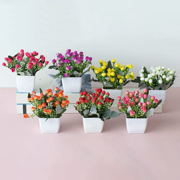 1 Piece Flowers 9 high Artificial Spring Floral Tabletop Potted Plant 